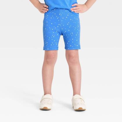 Toddler Girls' Ribbed Bike Shorts - Cat & Jack™ Blue 3T