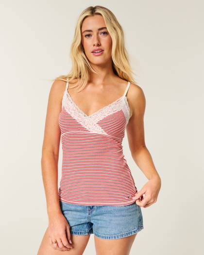 Wrap Lace Trim Layering Cami