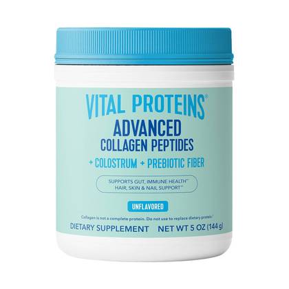 Vital Proteins Collagen + Colostrum + Fiber Powder - 5oz: Unflavored, 1 Pack, 18g Collagen Protein