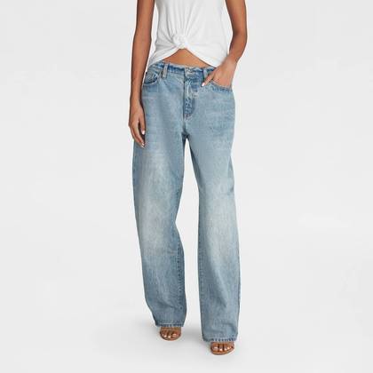 KBB by KAHLANA Women's Mid-Rise Barrel Leg 'The Kahlana Jean' - KBB Indigo 00