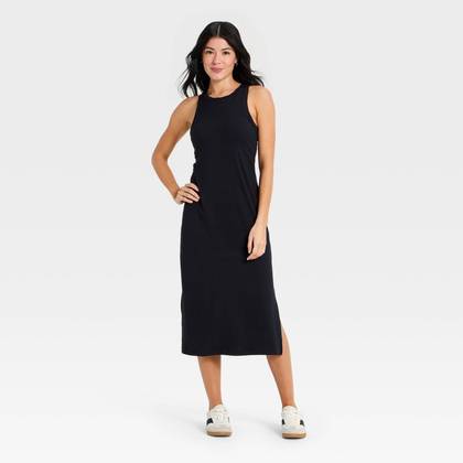 Women's Modal Ribbed Midi Dress - All In Motion™ Black M