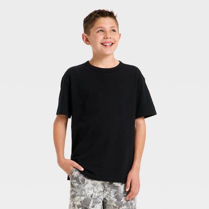 Boys' Oversized Short Sleeve T-Shirt - art class™ Black L