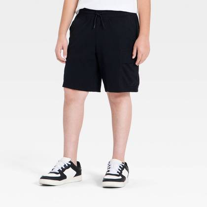 Boys' Pull-On Knit Cargo Shorts - art class™ Black L