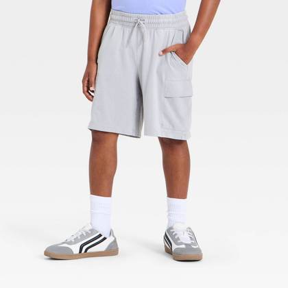 Boys' Pull-On Knit Cargo Shorts - art class™ Gray L