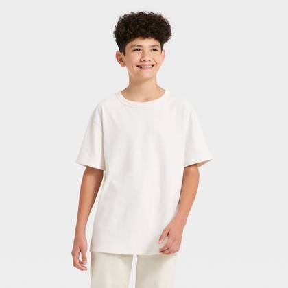 Boys' Oversized Short Sleeve T-Shirt - art class™ White L