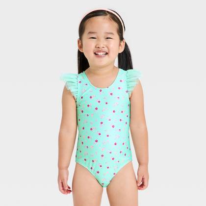 Toddler Girls' One Piece Swimsuit - Cat & Jack™ Light Aqua 3T