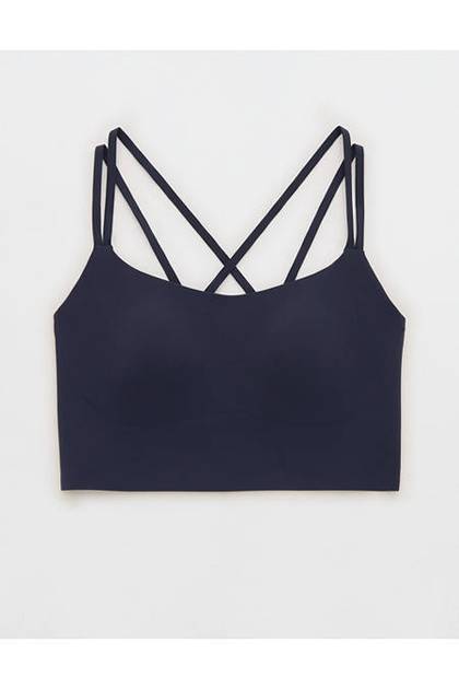 OFFLINE By Aerie Real Me XTRA Hold Up! Strappy Sports Bra Steel Blue