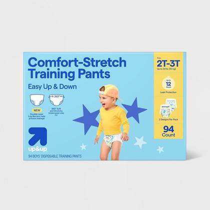 Boys' Disposable Training Pants - 2T-3T - 94ct - up&up™: Absorption Channels, Wetness Indicator, Leak Guards