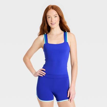 Women's Everyday Soft Tipped Scallop Support Tank Top - All In Motion™ Cobalt L
