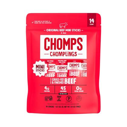Chomps Chomplings Original Beef Mini Sticks - 7oz/14ct