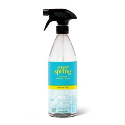 Lemon & Mint Tub & Tile Bathroom Cleaner - 28 fl oz - Everspring™: Liquid Spray for Showers, Sinks, Glass, Porcelain, Ceramic