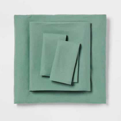 Queen Microfiber Sheet Set Sage Green - Room Essentials™