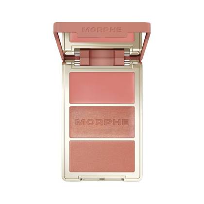 Morphe Cheek Thrills Multi-Finish Face Trio - After Party - 10.8g: Brightening, Talcum-Free, Buildable Coverage, No Fragrance Added