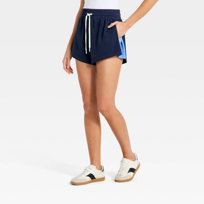 Women's Airy Sleek Pique Shorts - All In Motion™ Navy Blue M