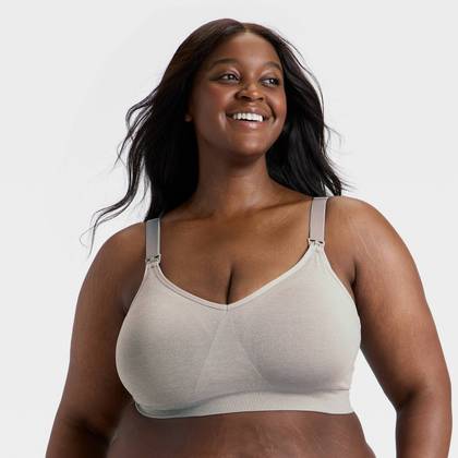 Women's Nursing Lightly Lined Seamless Bralette - Auden™ Heathered Gray L