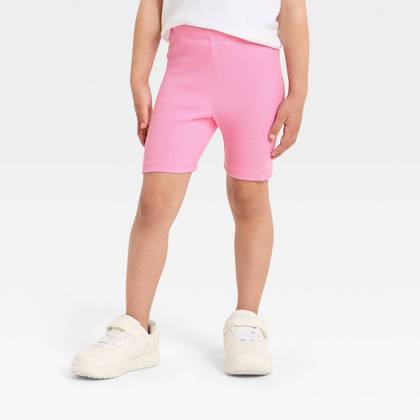 Toddler Girls' Ribbed Bike Shorts - Cat & Jack™ Pink 3T