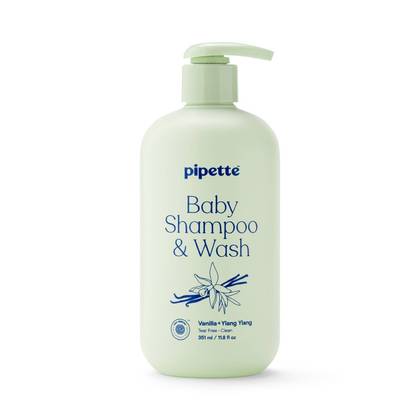 Pipette Baby Shampoo + Wash Vanilla + Ylang Ylang - 11.8 fl oz: Moisturizing, Hypoallergenic, Vegan Formula