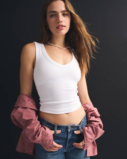 Bra-Free Rib V-Neck Tank