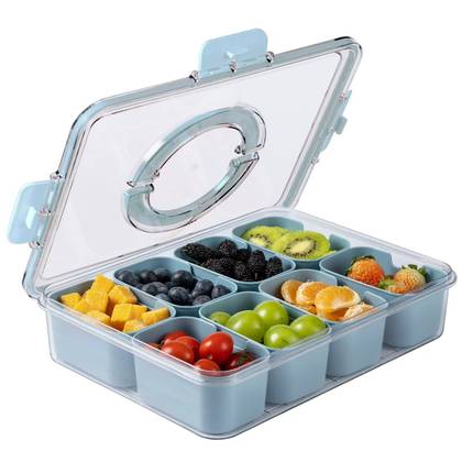 COOK WITH COLOR Snackle Box for Kids Lunch Box and Snack Container Blue 1PK
