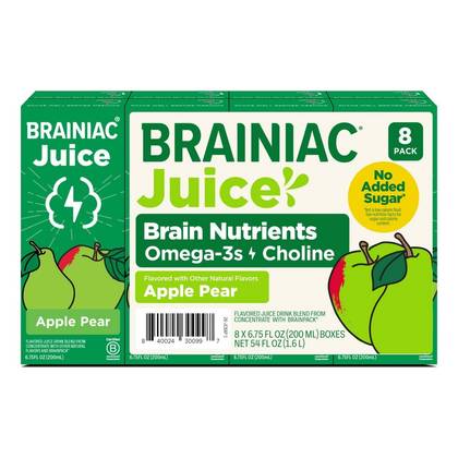 Brainiac Kids Apple Pear Juice Drink 8pk/6.75 fl oz Boxes