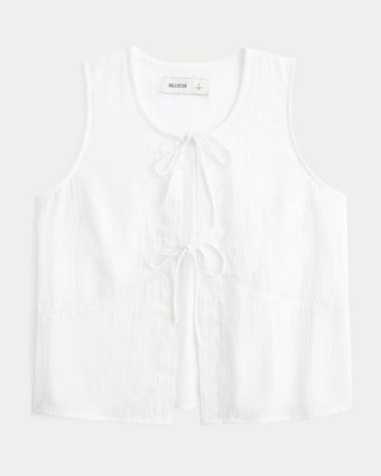 Easy Embroidered Tie Front Vest