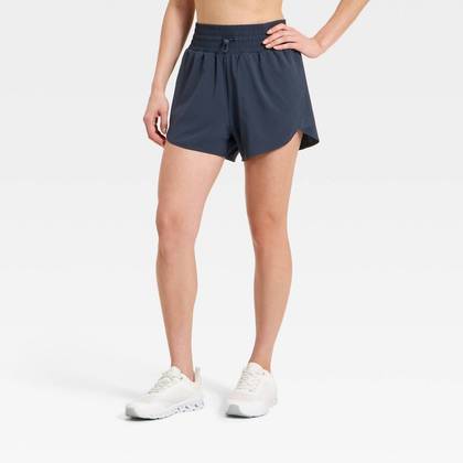 Women's Active Light Woven High-Rise Shorts 3" - All In Motion™ Dark Blue M