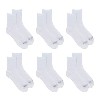Fruit of the Loom Women's 6pk Mid Crew Socks - White