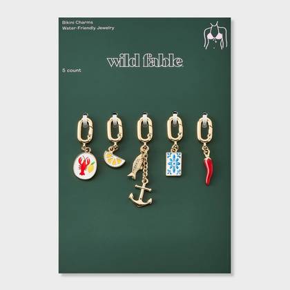Women's Bikini Charm Collection 5pc Gold Charm Pack - Wild Fable™ Anchors Gold