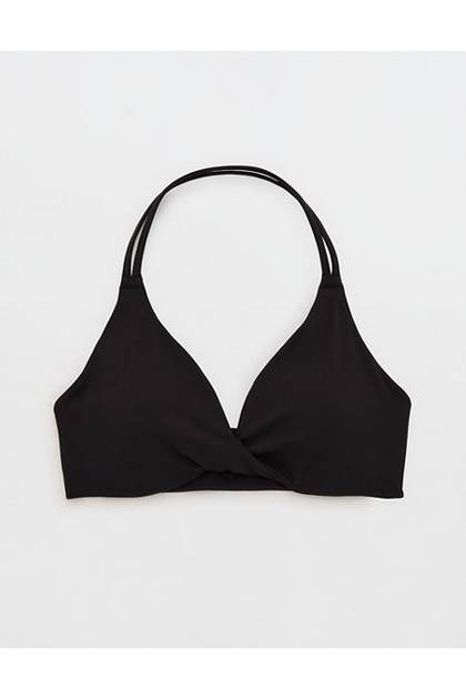 OFFLINE By Aerie Real Me XTRA Twist Halter Sports Bra True Black