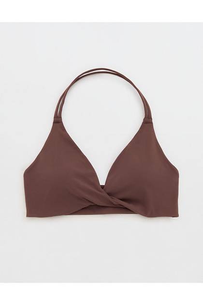 OFFLINE By Aerie Real Me XTRA Twist Halter Sports Bra Relic
