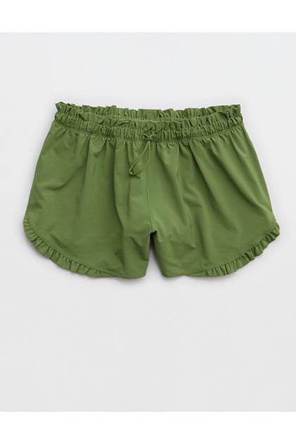 OFFLINE By Aerie 2" Ruffle Hot Stuff Short Olive Moss