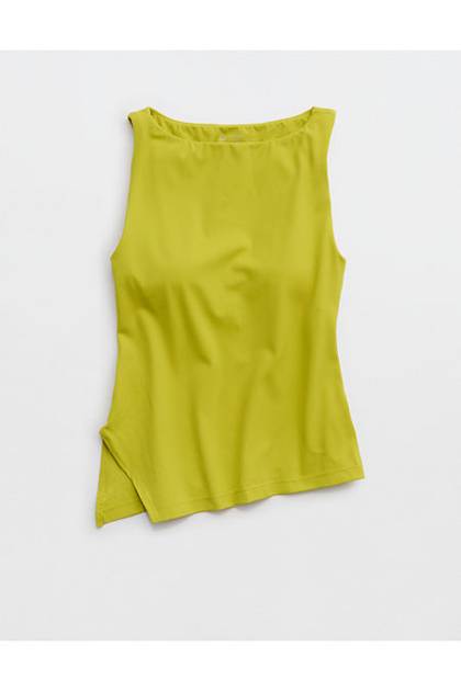 OFFLINE By Aerie Real Me XTRA Asymmetrical Tank Top Lime Slush