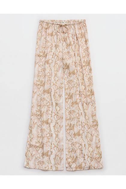 Aerie Satin Pant Toasted Almond