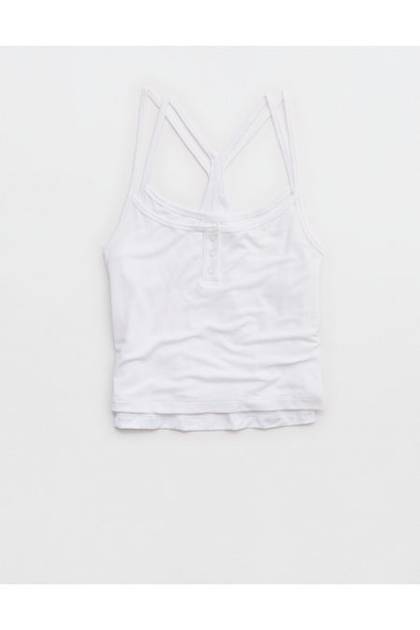 OFFLINE By Aerie Thumbs Up Layered Tank Top White