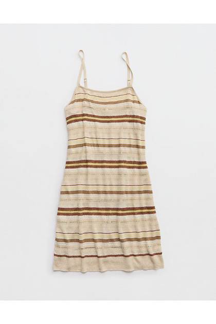 Aerie Lurex Sweater Dress Cake Batter