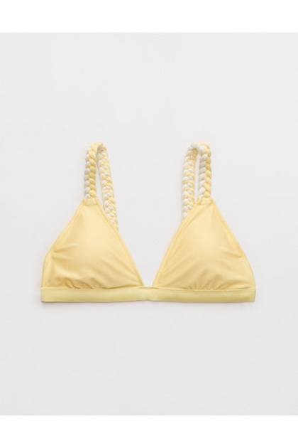 Aerie Shine String Triangle Bikini Top Citron