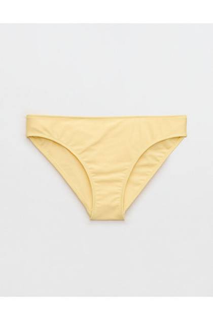 Aerie Shine Ruched Full Coverage Bikini Bottom Citron