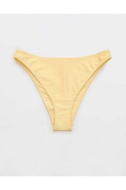 Aerie Shine Mid Rise Cheeky Bikini Bottom Citron