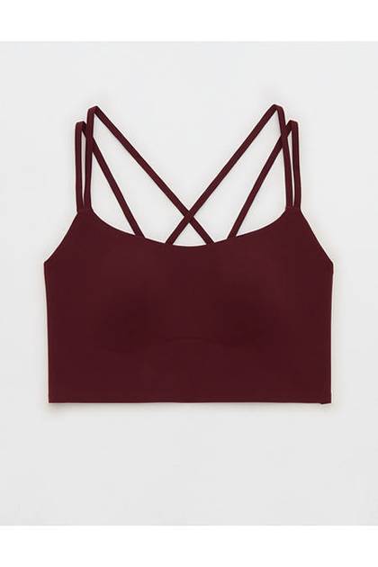 OFFLINE By Aerie Real Me XTRA Hold Up! Strappy Sports Bra Royal Berry