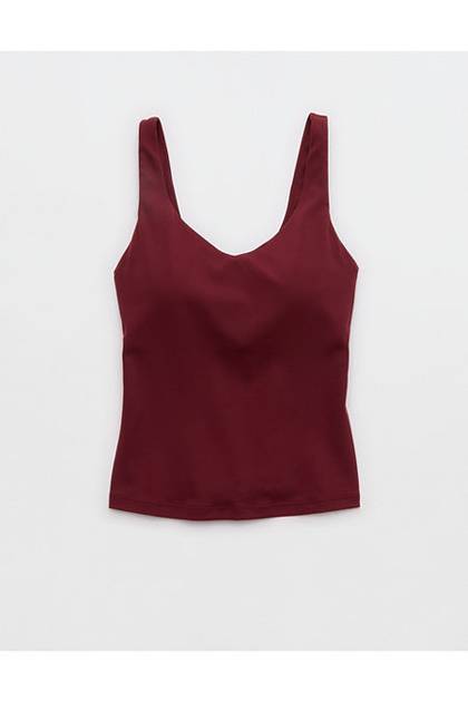 OFFLINE By Aerie Real Me Low Key Tank Top Deep Ruby