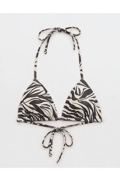 Aerie String Triangle Bikini Top Smoked Gray