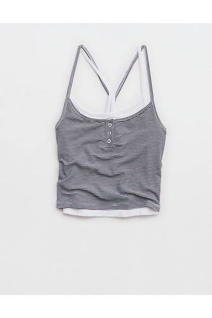 OFFLINE By Aerie Thumbs Up Layered Tank Top Royal Navy