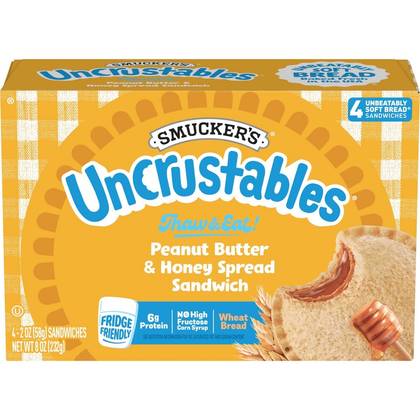 Smucker's Uncrustables Frozen Peanut Butter & Honey Spread Sandwich - 8oz/4ct
