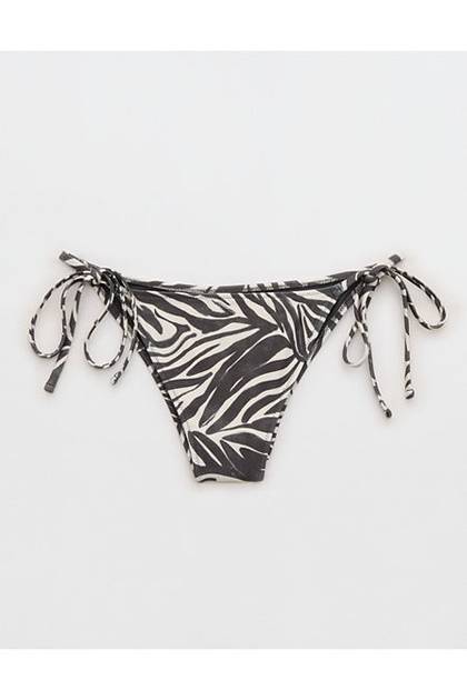 Aerie Cheekiest Side Tie Bikini Bottom Smoked Gray