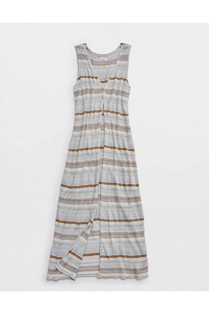 Aerie Shimmer Duster Sweater Misty Sky