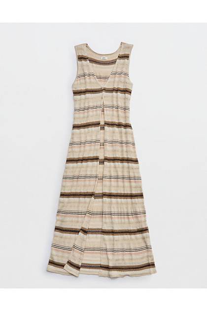 Aerie Shimmer Duster Sweater Cake Batter