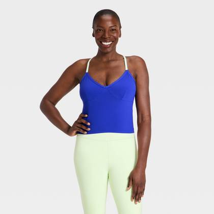 Women's Everyday Soft V-Neck Cami Support Tank Top - All In Motion™ Cobalt Blue S