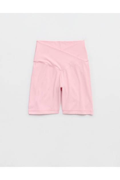 OFFLINE By Aerie Real Me Crossover High Waisted 5" Bike Short Club Pink