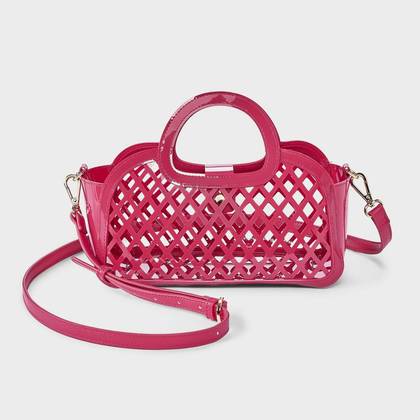 Jelly Mini Cage Tote Crossbody Bag - A New Day™ Magenta
