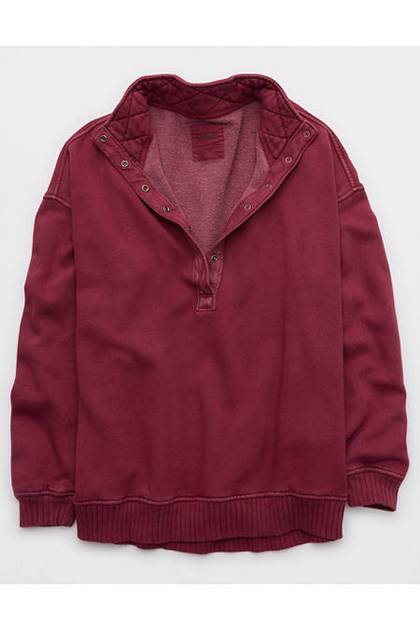 Aerie Oh Snap! Sweatshirt Deep Cherry